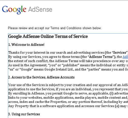 Applying for Google adSense Account