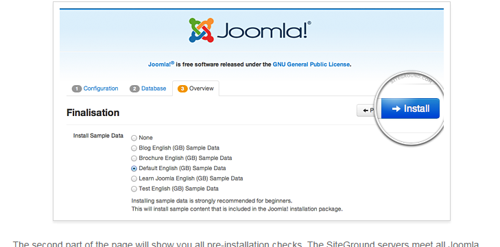 manually install joomla