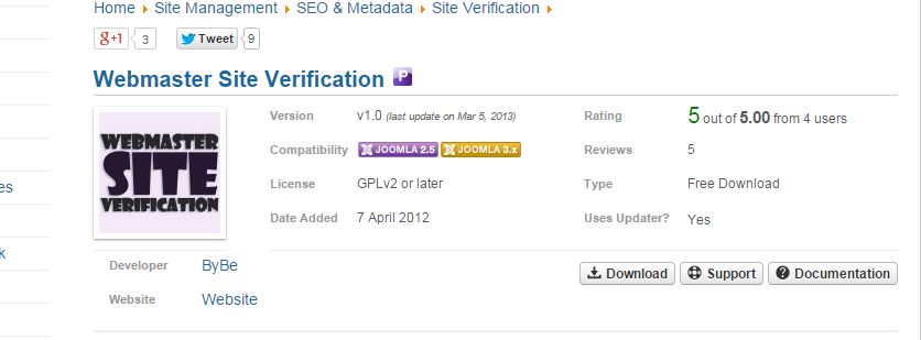 verify joomla site